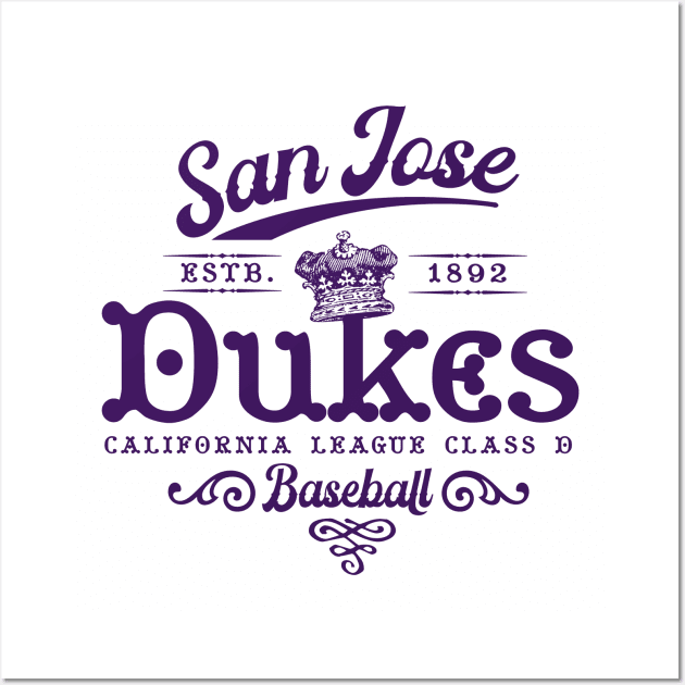 San Jose Dukes Baseball Wall Art by MindsparkCreative